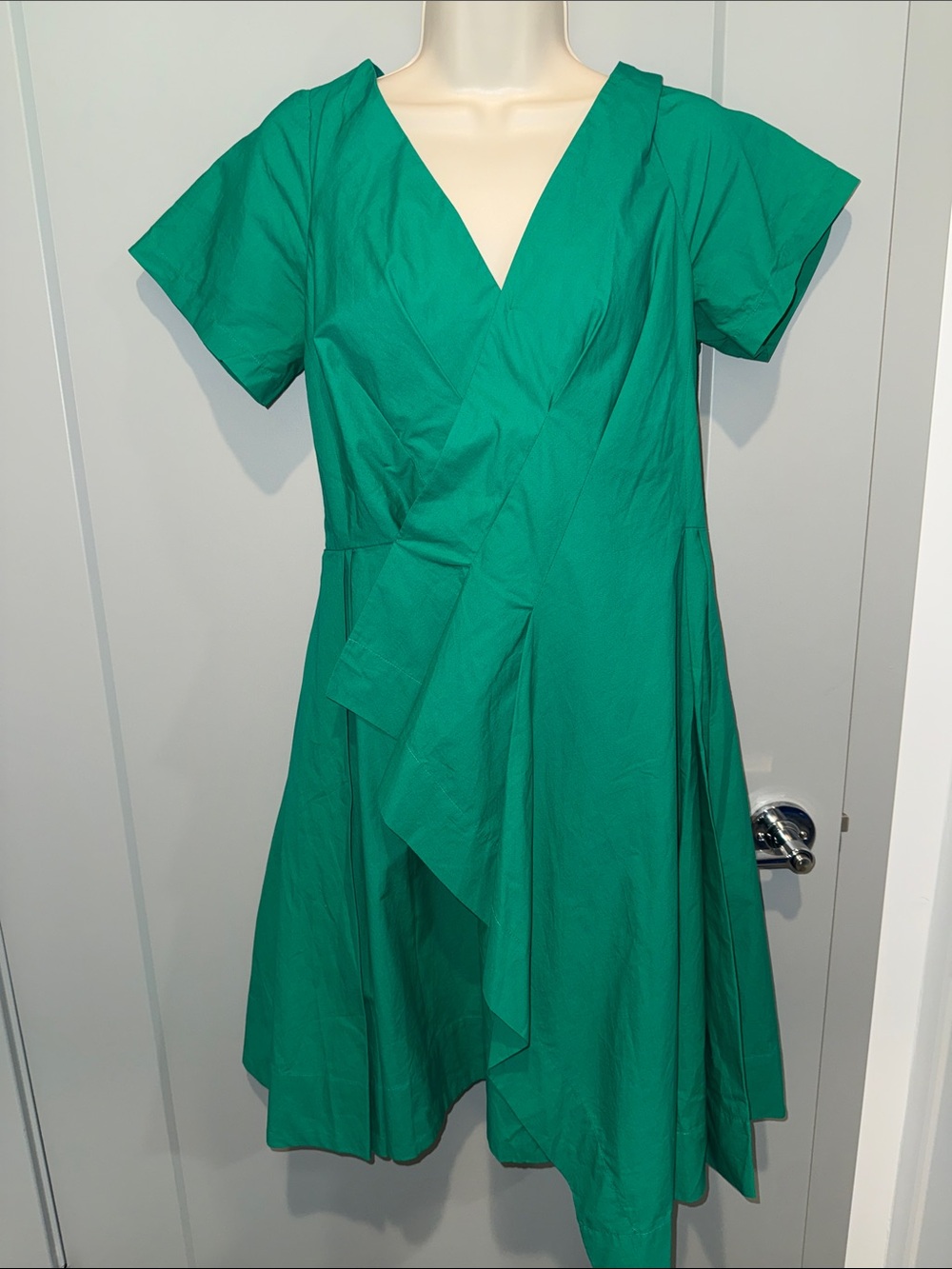 Maeve Green Asymmetrical Wrap Dress Size 8
